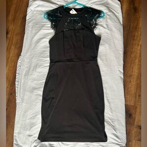 NWT Express Little Black Dress Lace Accents Size 0